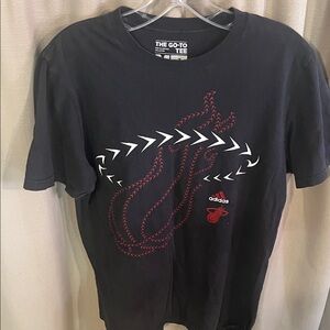 Adidas Black Tee with Red Graphic Design